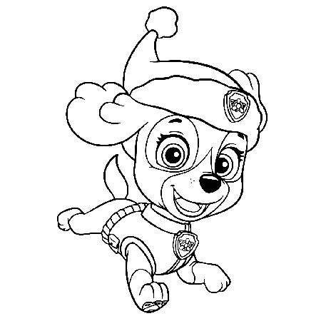 Kolorowanka Skye w zimowej czapce